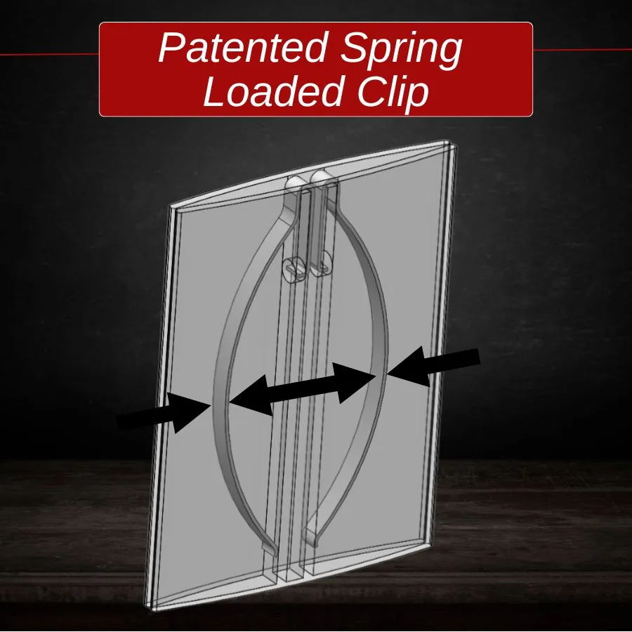 Patented Spring Loaded Clip Patented Spring Loaded Clip
